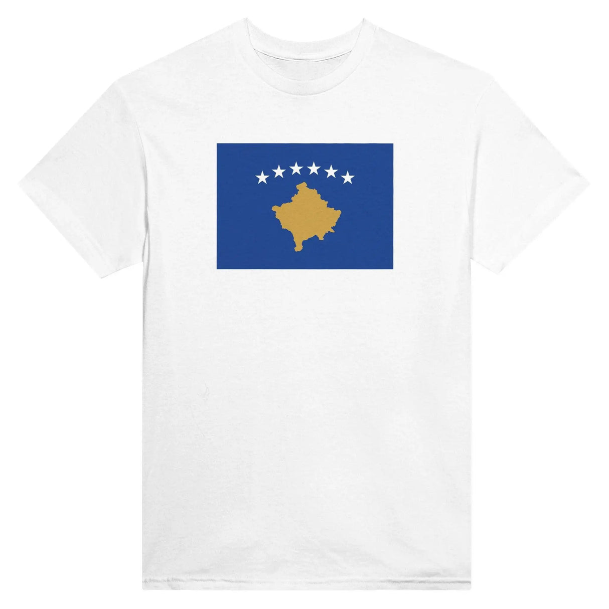 T-shirt drapeau kosovo brodé en coton mélangé confortable