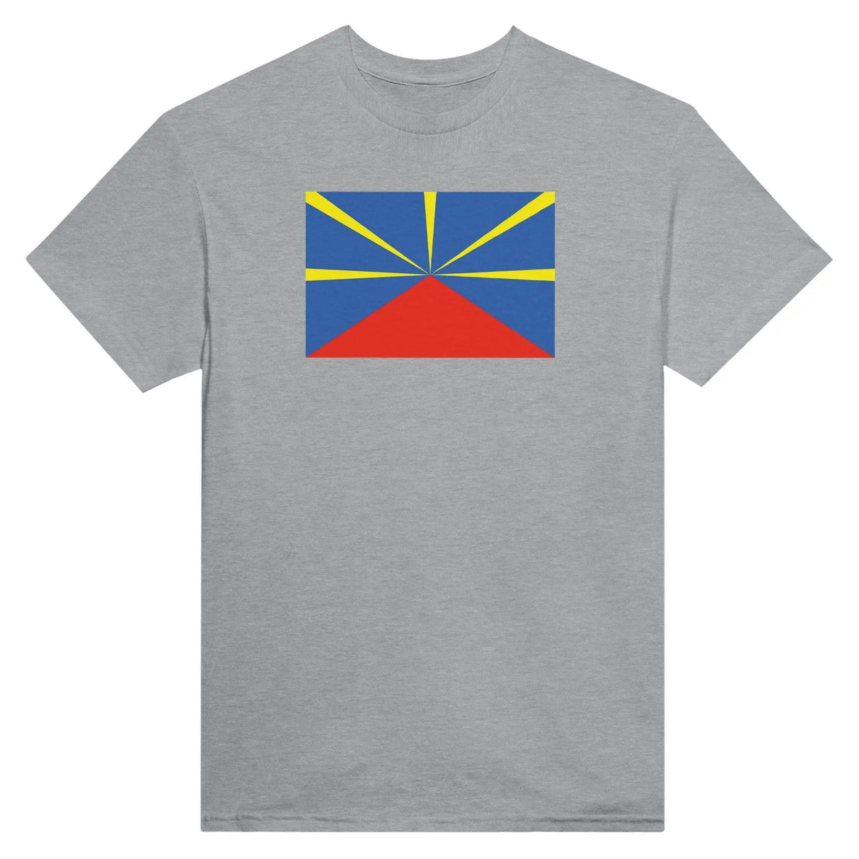 T-shirt drapeau la réunion coton mélangé brodé élégant
