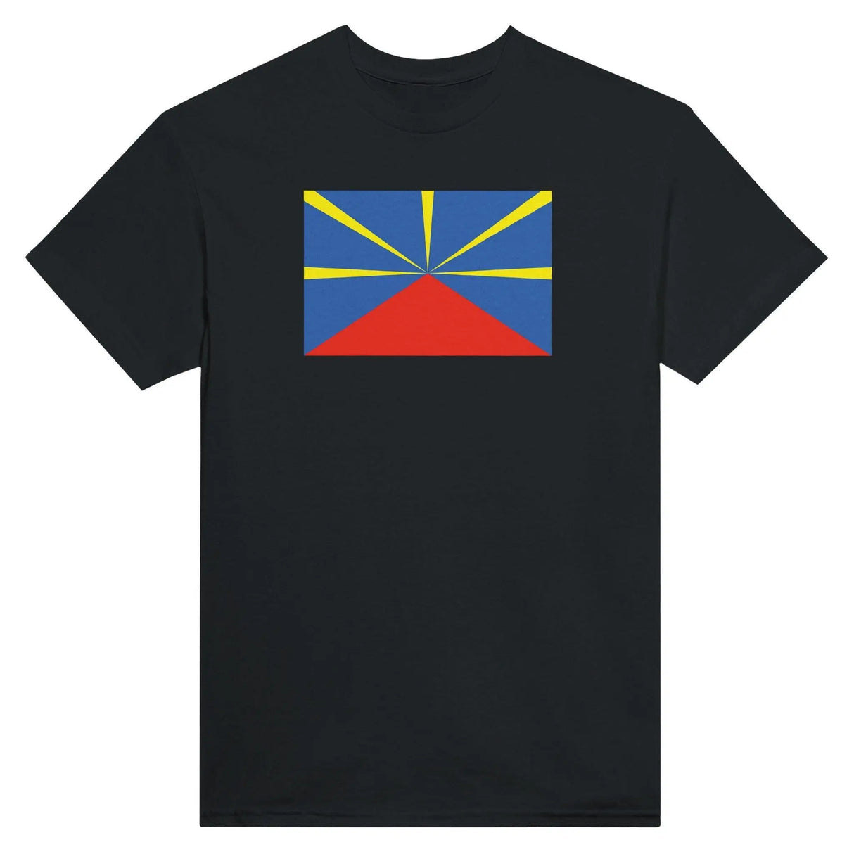 T-shirt drapeau la réunion coton mélangé brodé élégant