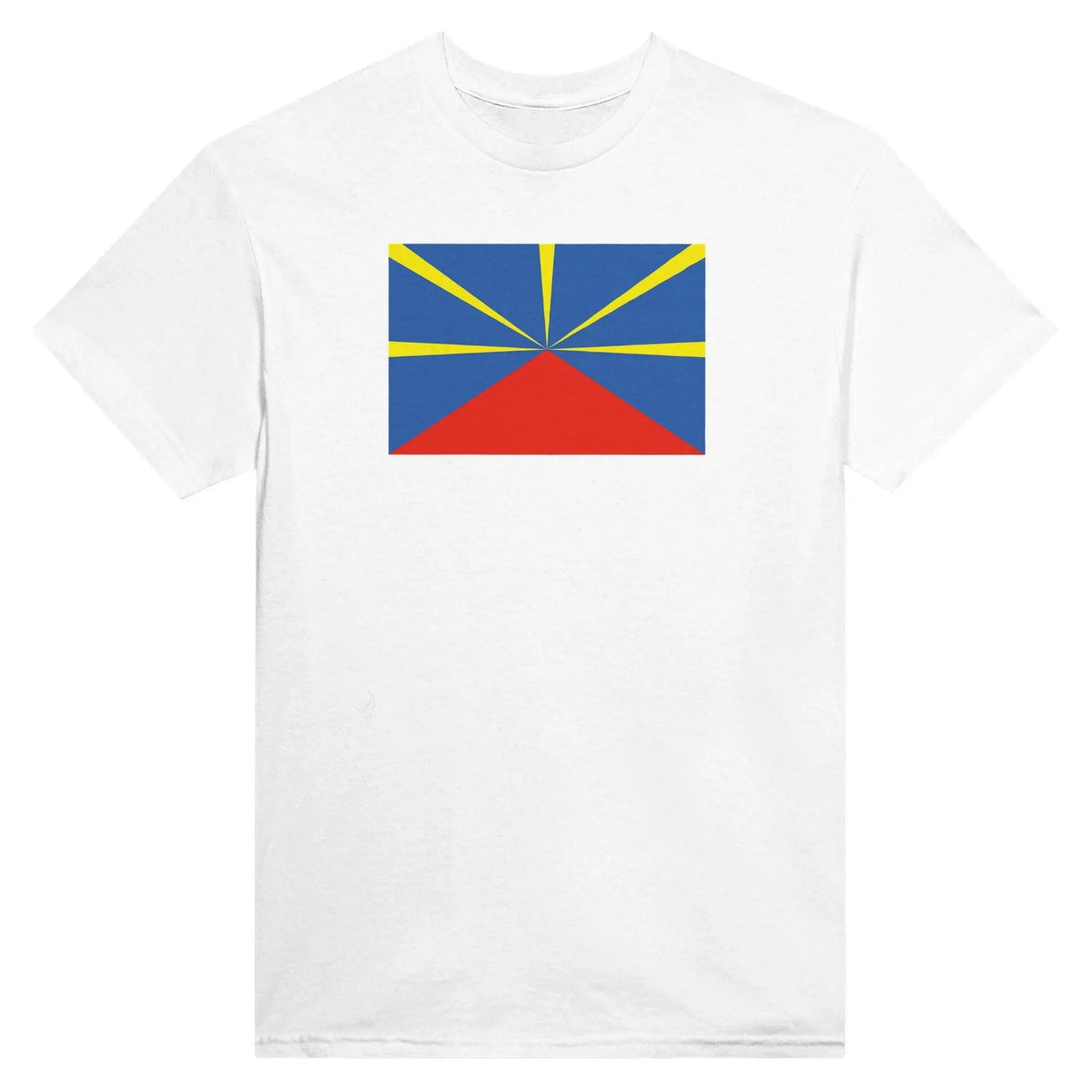 T-shirt drapeau la réunion coton mélangé brodé élégant