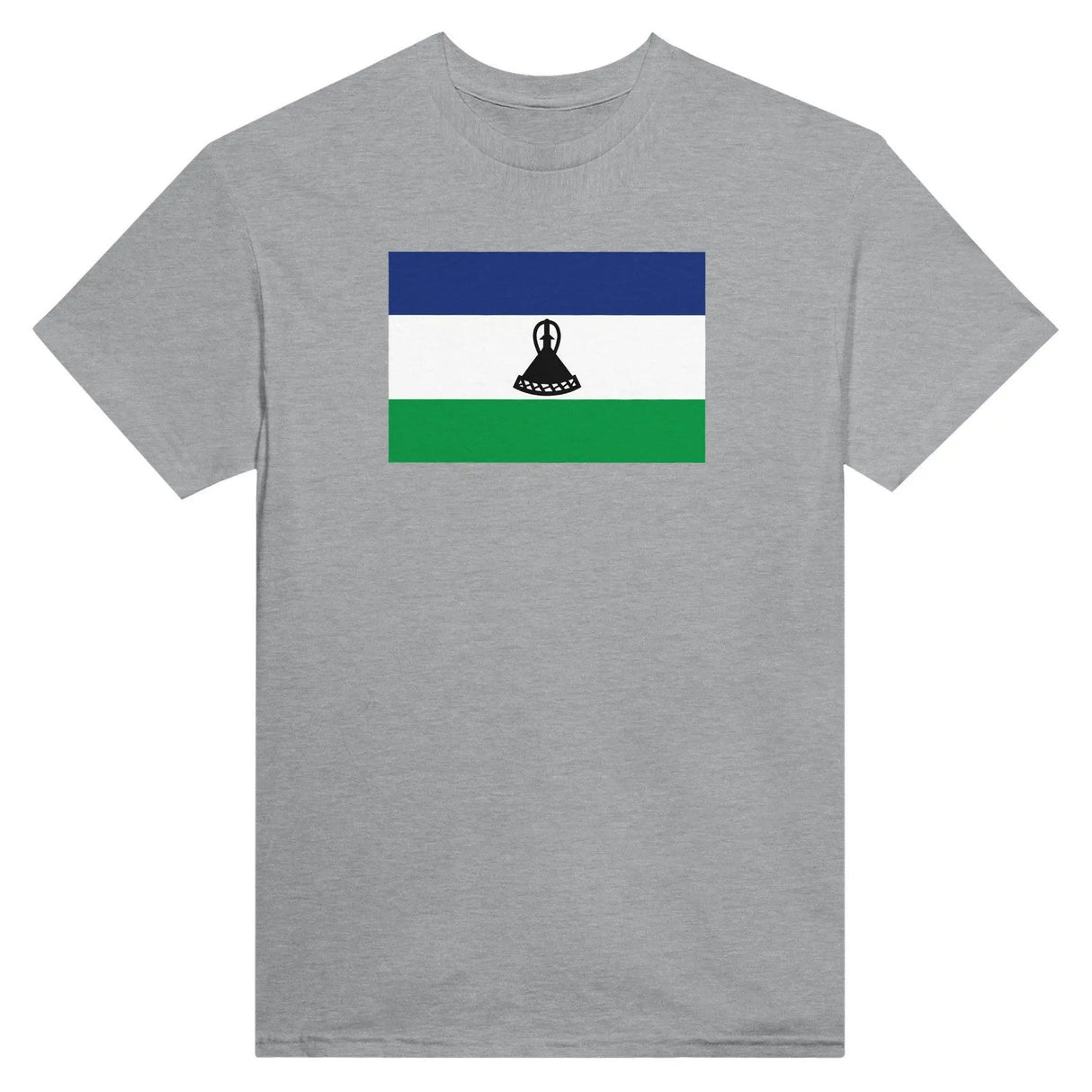 T-shirt drapeau lesotho brodé coton mélangé manches longues