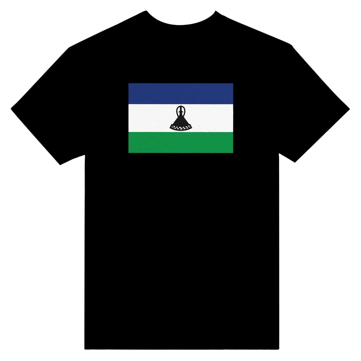 T-shirt drapeau lesotho brodé coton mélangé manches longues