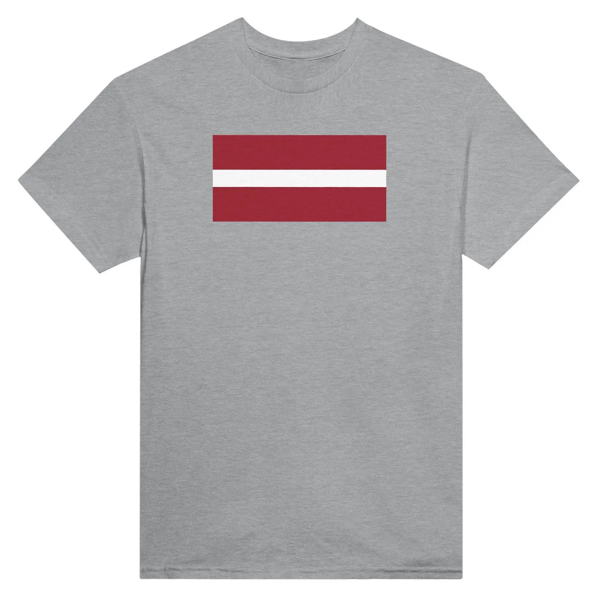 T-shirt drapeau lettonie brodé coton mélangé rouge blanc