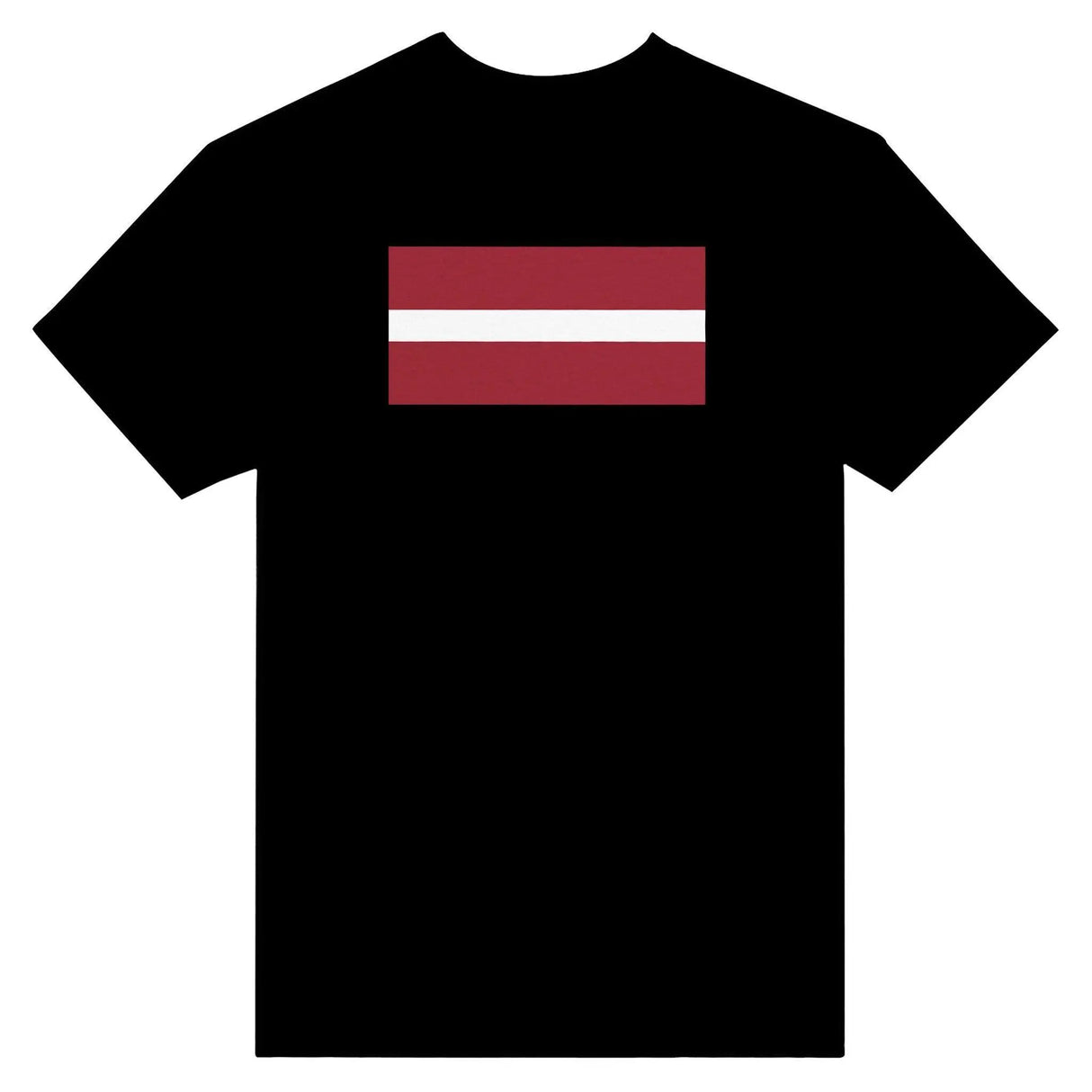 T-shirt drapeau lettonie brodé coton mélangé rouge blanc