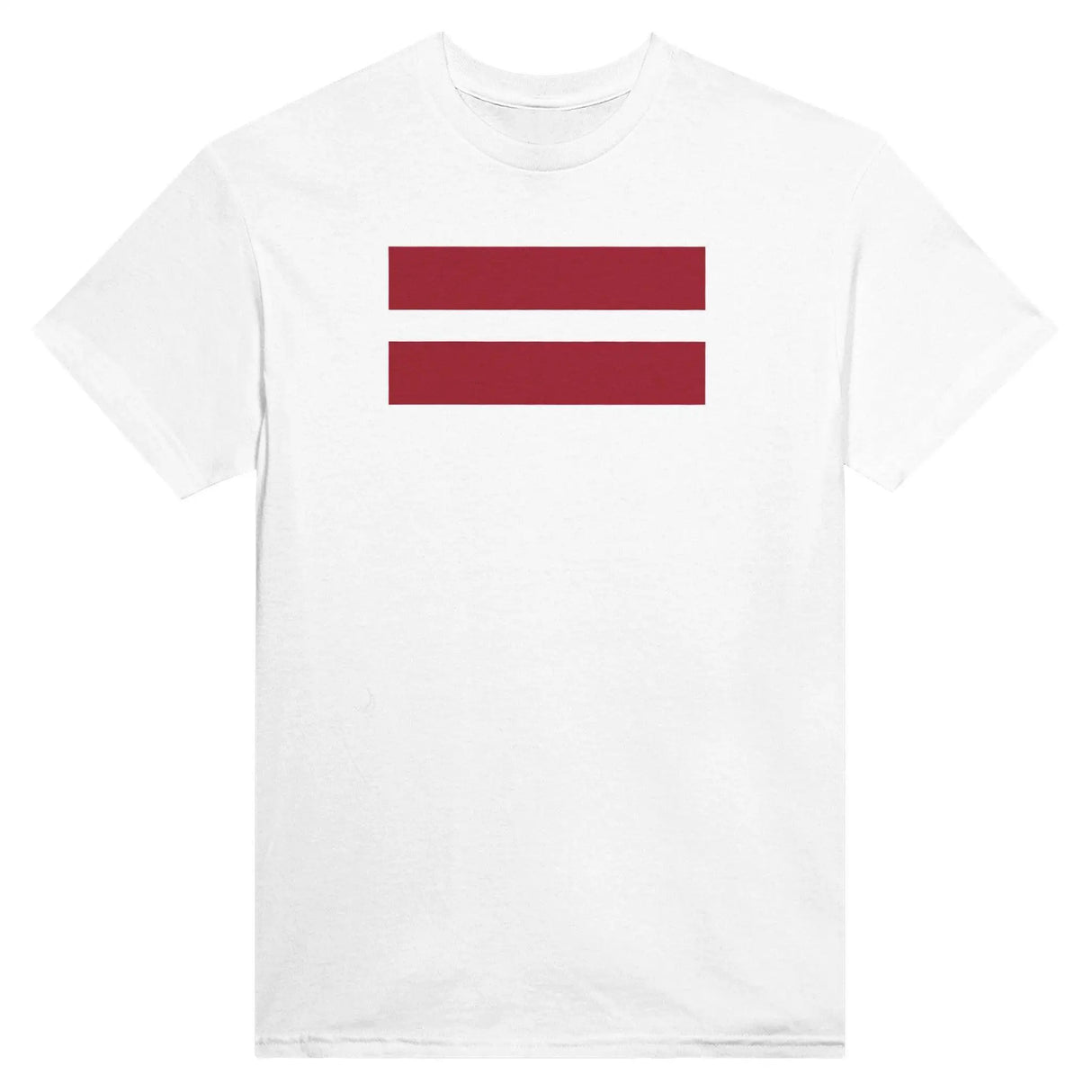 T-shirt drapeau lettonie brodé coton mélangé rouge blanc