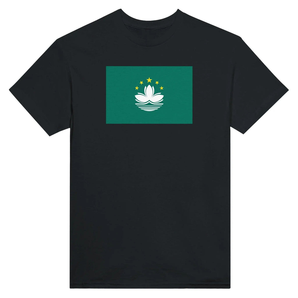T-shirt drapeau macao coton mélangé brodé manches longues