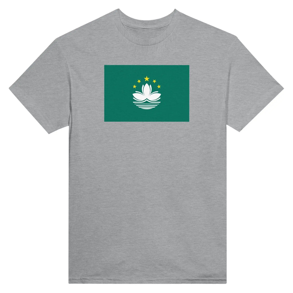 T-shirt drapeau macao coton mélangé brodé manches longues