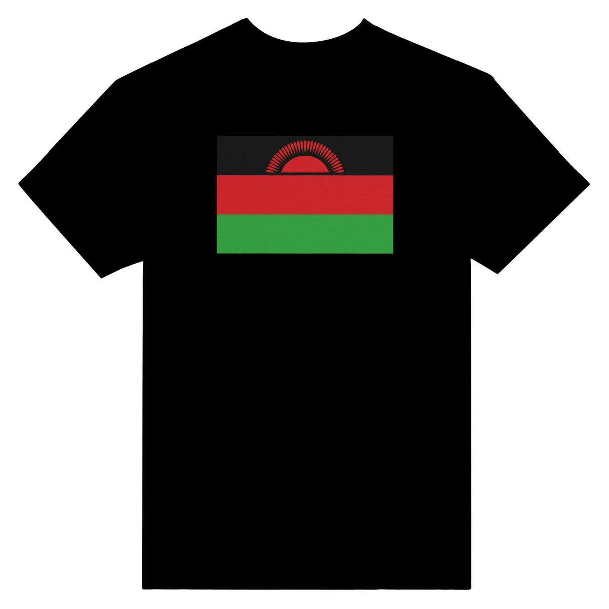 T-shirt drapeau malawi brodé en coton mélangé élégant