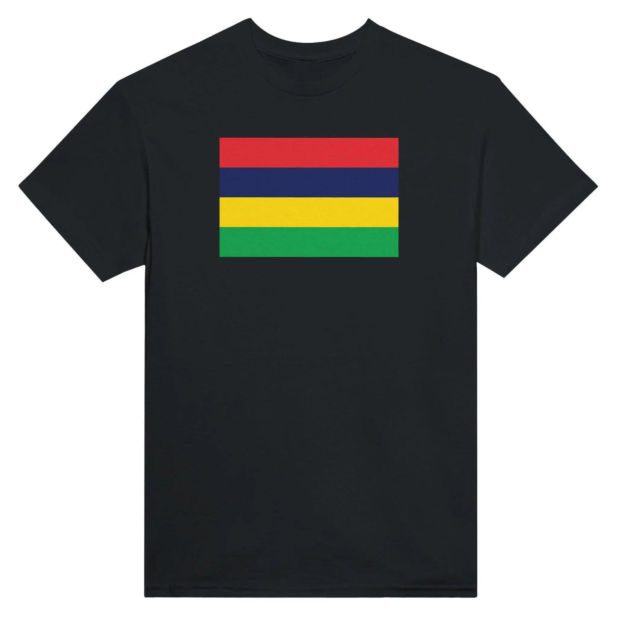 T-shirt drapeau maurice brodé coton mélangé couleurs vives
