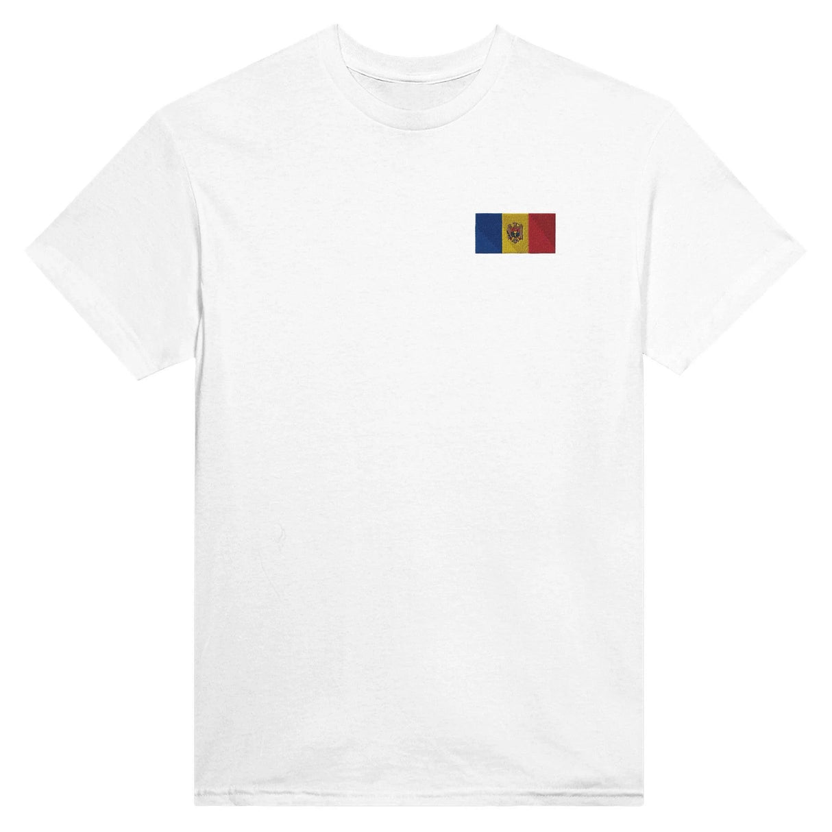 T-shirt drapeau moldavie broderie couleur coton mélangé