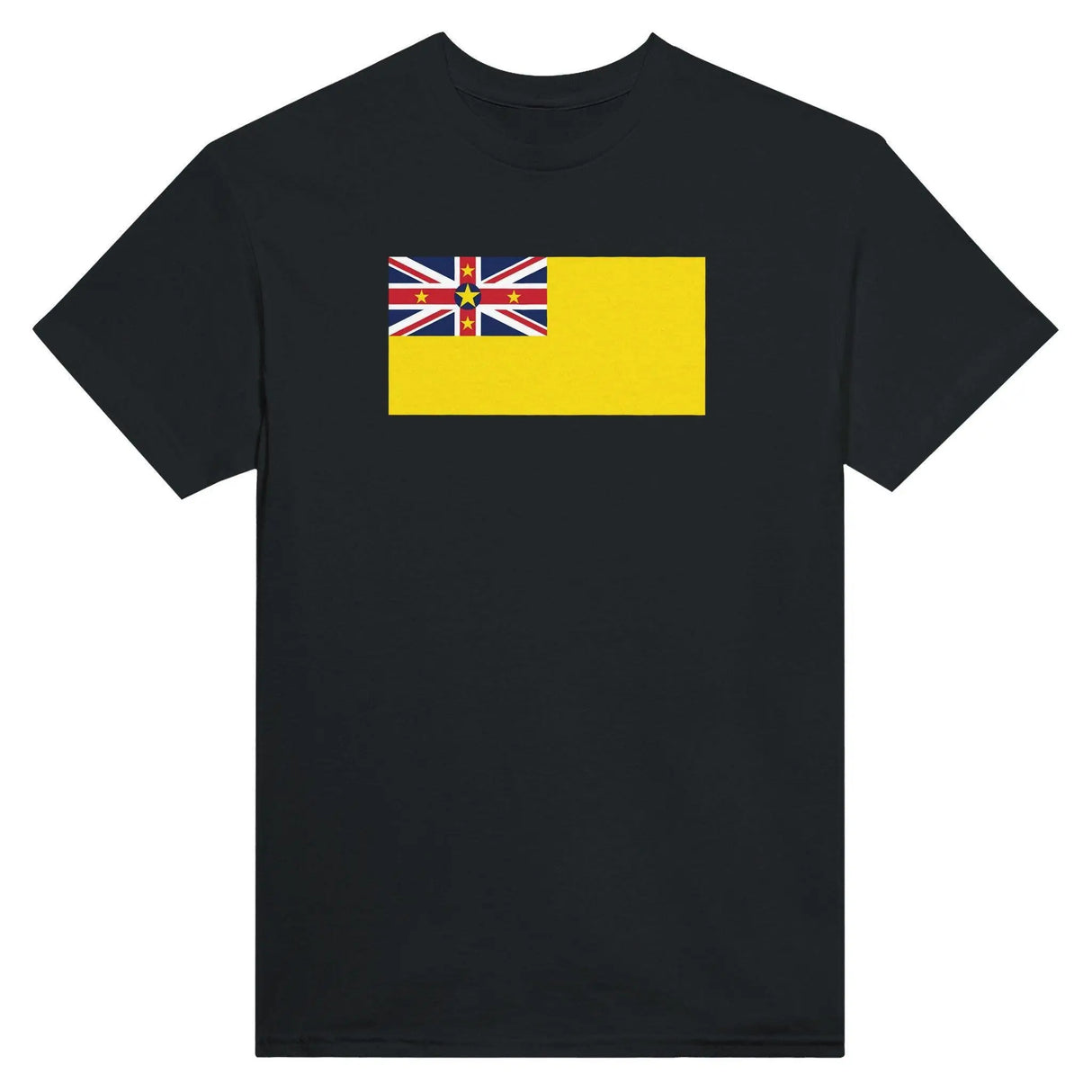 T-shirt drapeau niue brodé en coton mélangé