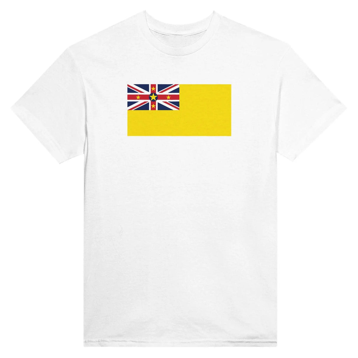 T-shirt drapeau niue brodé en coton mélangé