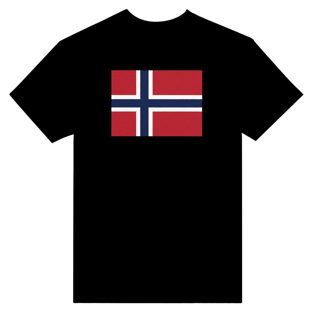 T-shirt drapeau norvège coton épais brodé manches longues