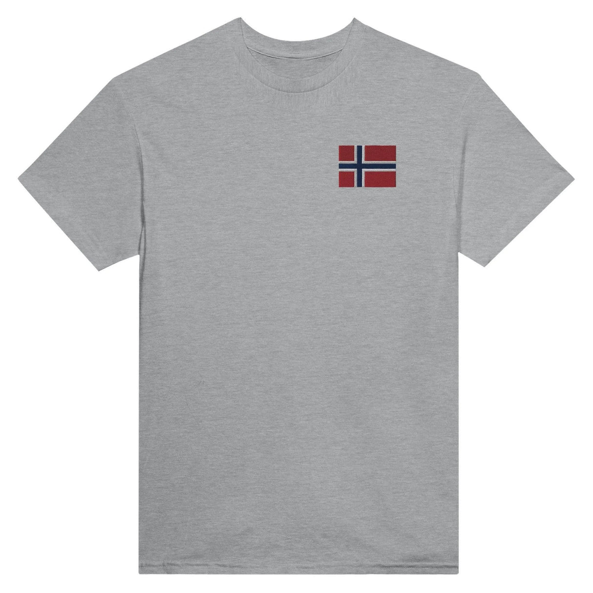 T-shirt drapeau norvège en coton mélangé broderie couleur