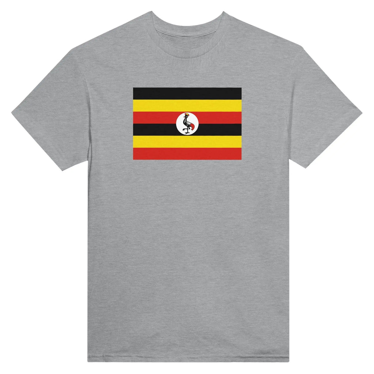 T-shirt drapeau ouganda brodé en coton mélangé élégant