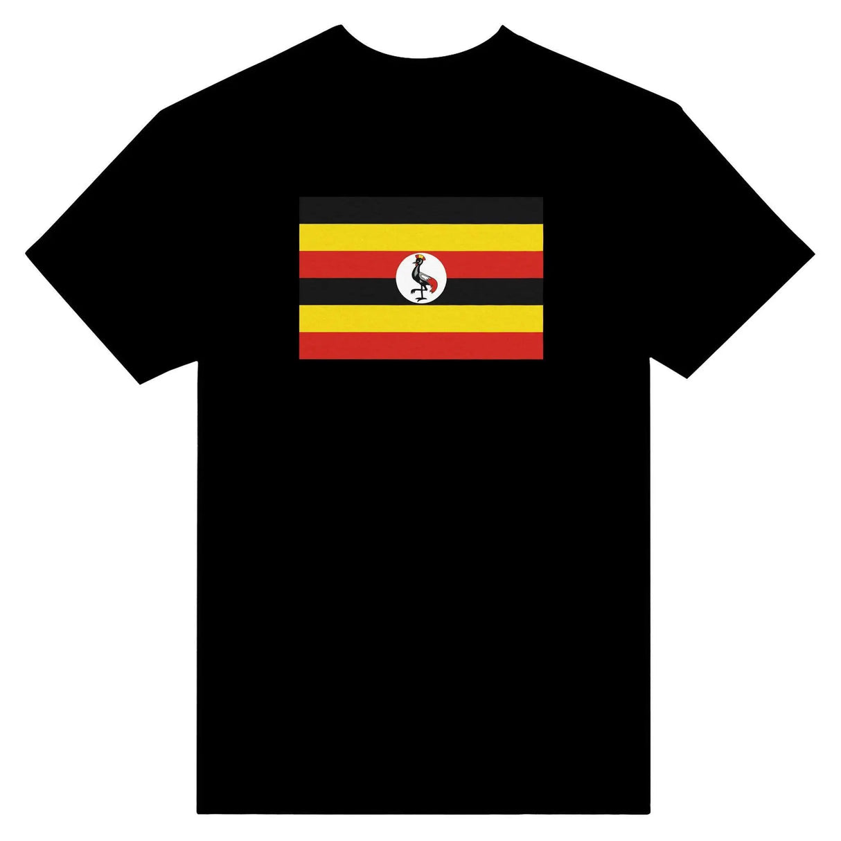 T-shirt drapeau ouganda brodé en coton mélangé élégant