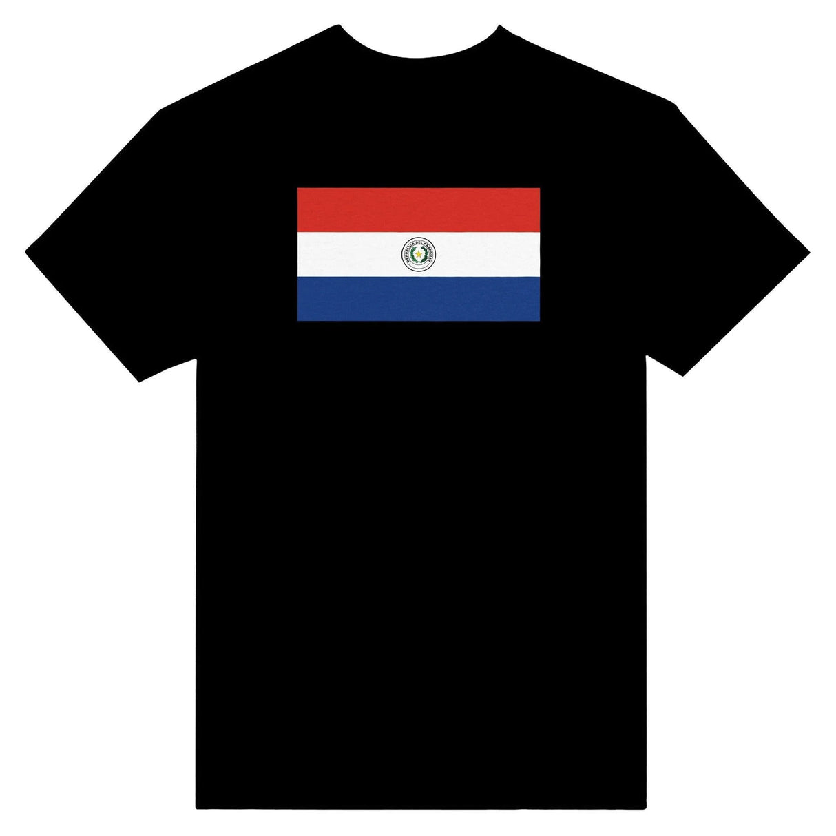 T-shirt drapeau paraguay brodé en coton mélangé élégant
