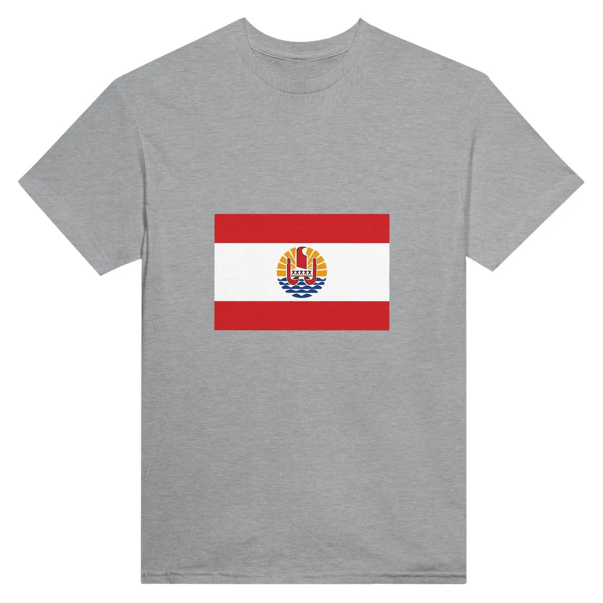 T-shirt drapeau polynésie française brodé coton mélangé