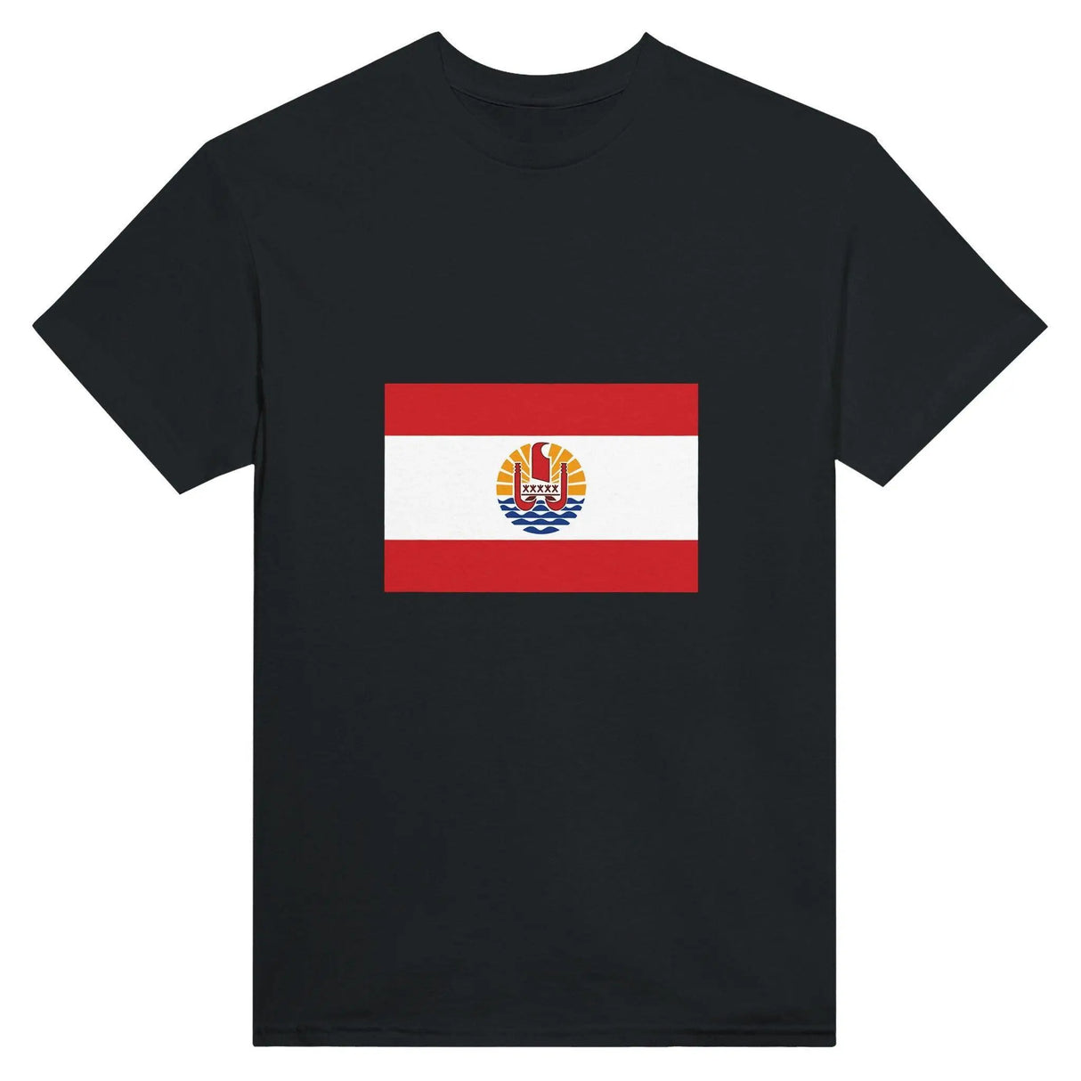 T-shirt drapeau polynésie française brodé coton mélangé