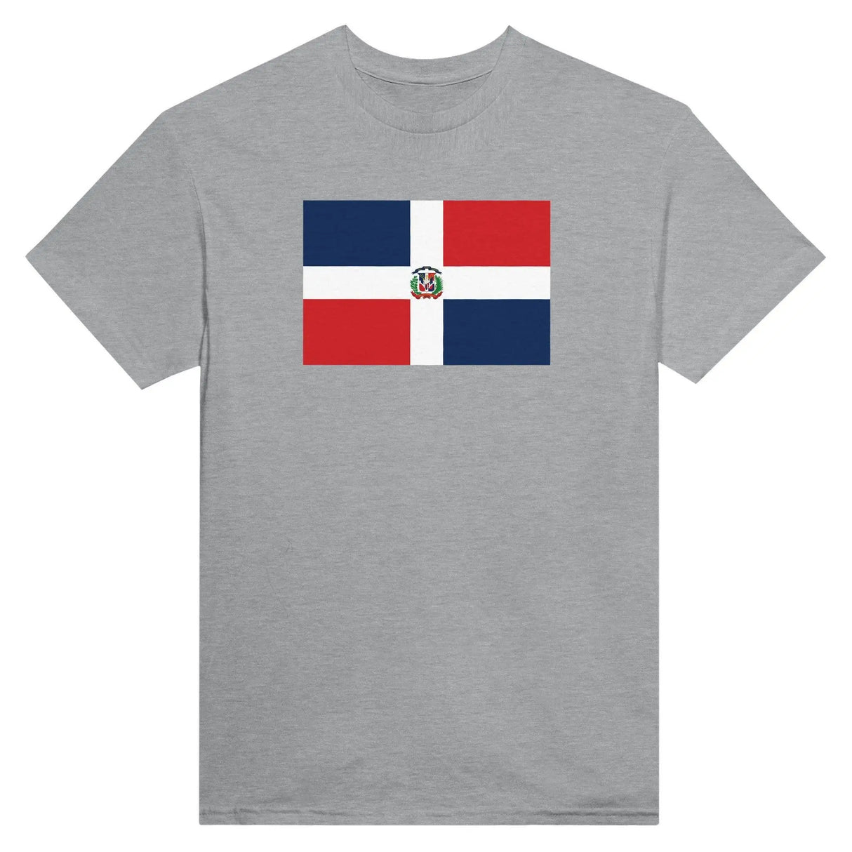 T-shirt drapeau république dominicaine brodé coton mélangé