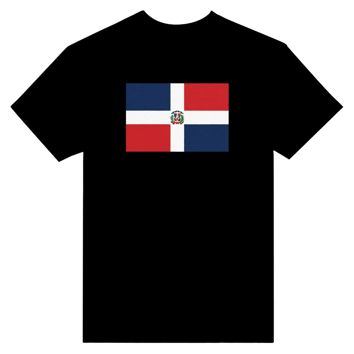 T-shirt drapeau république dominicaine brodé coton mélangé