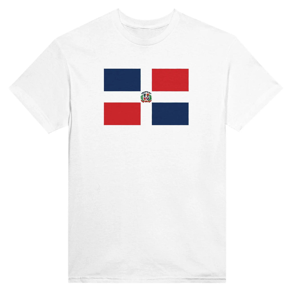T-shirt drapeau république dominicaine brodé coton mélangé