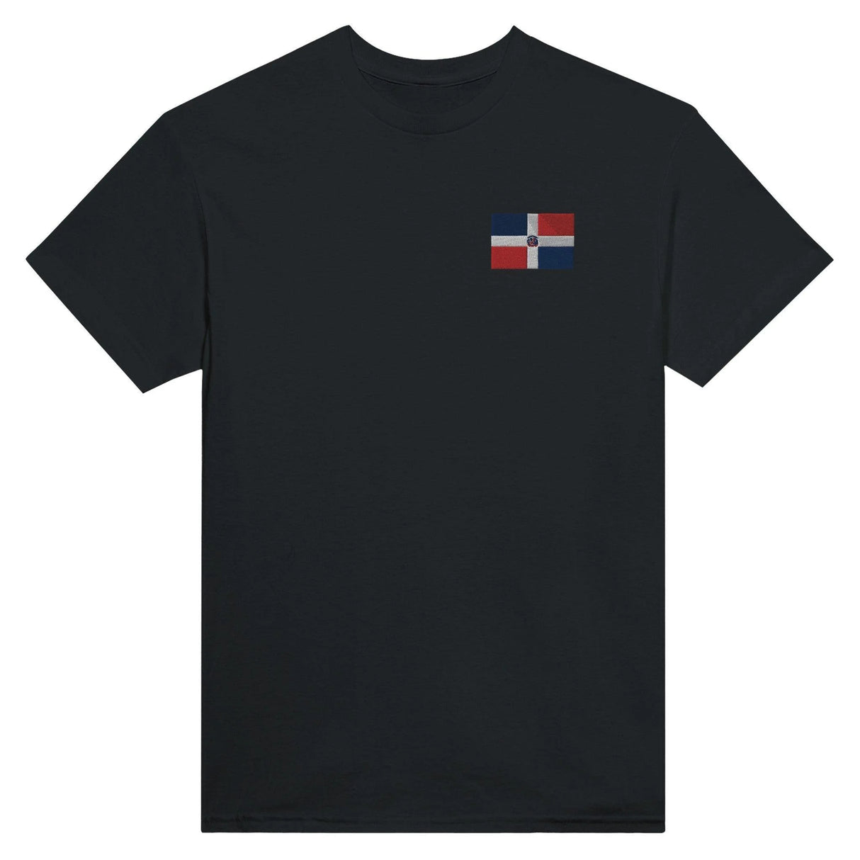 T-shirt drapeau république dominicaine broderie coton mélangé
