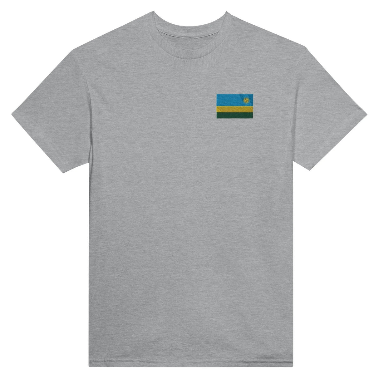 T-shirt drapeau rwanda broderie couleur coton mélangé