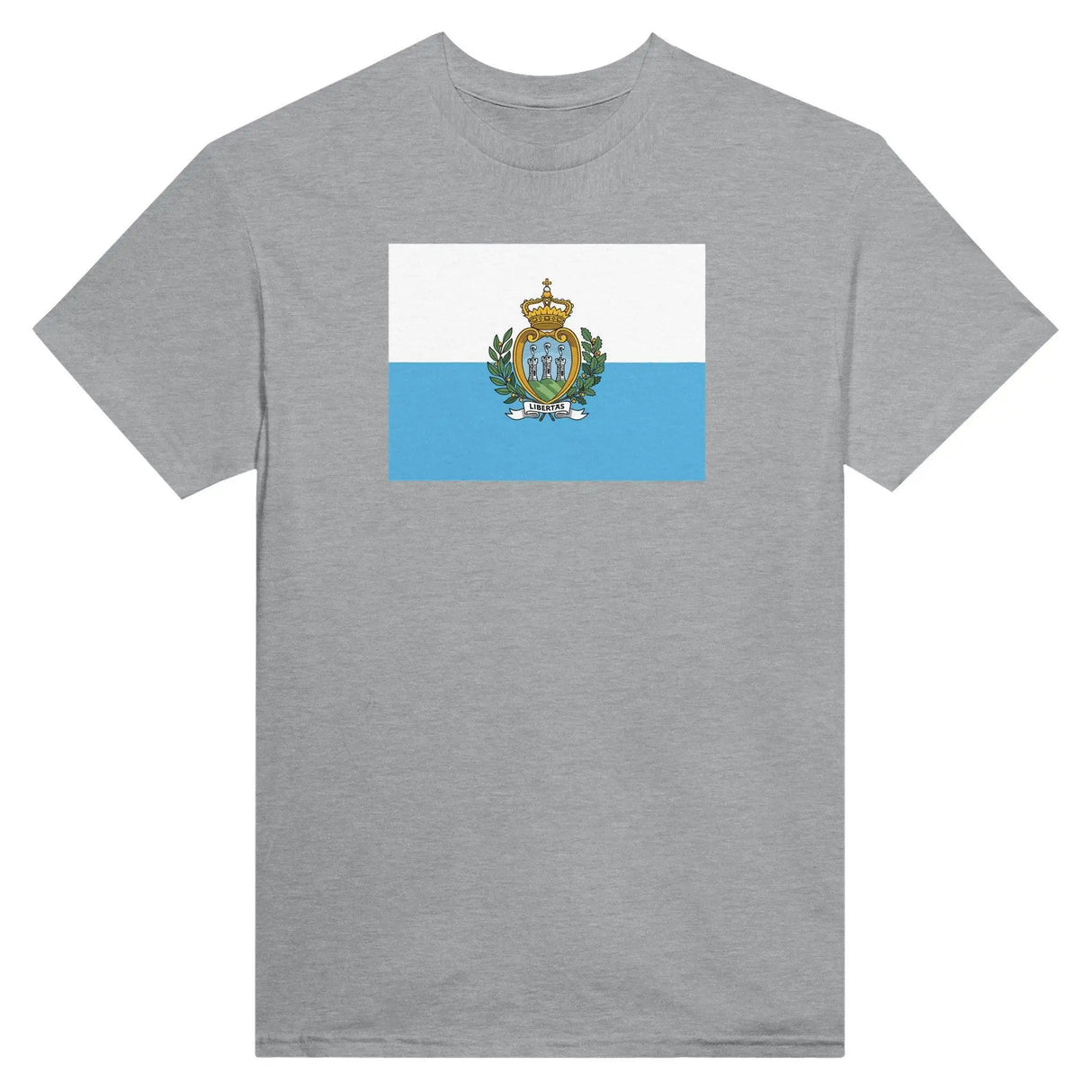 T-shirt drapeau saint-marin brodé en coton mélangé