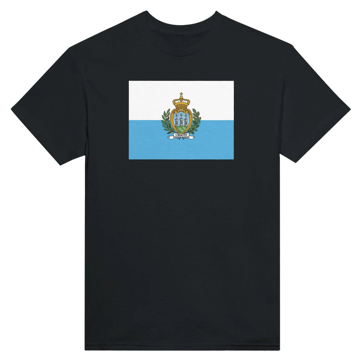 T-shirt drapeau saint-marin brodé en coton mélangé