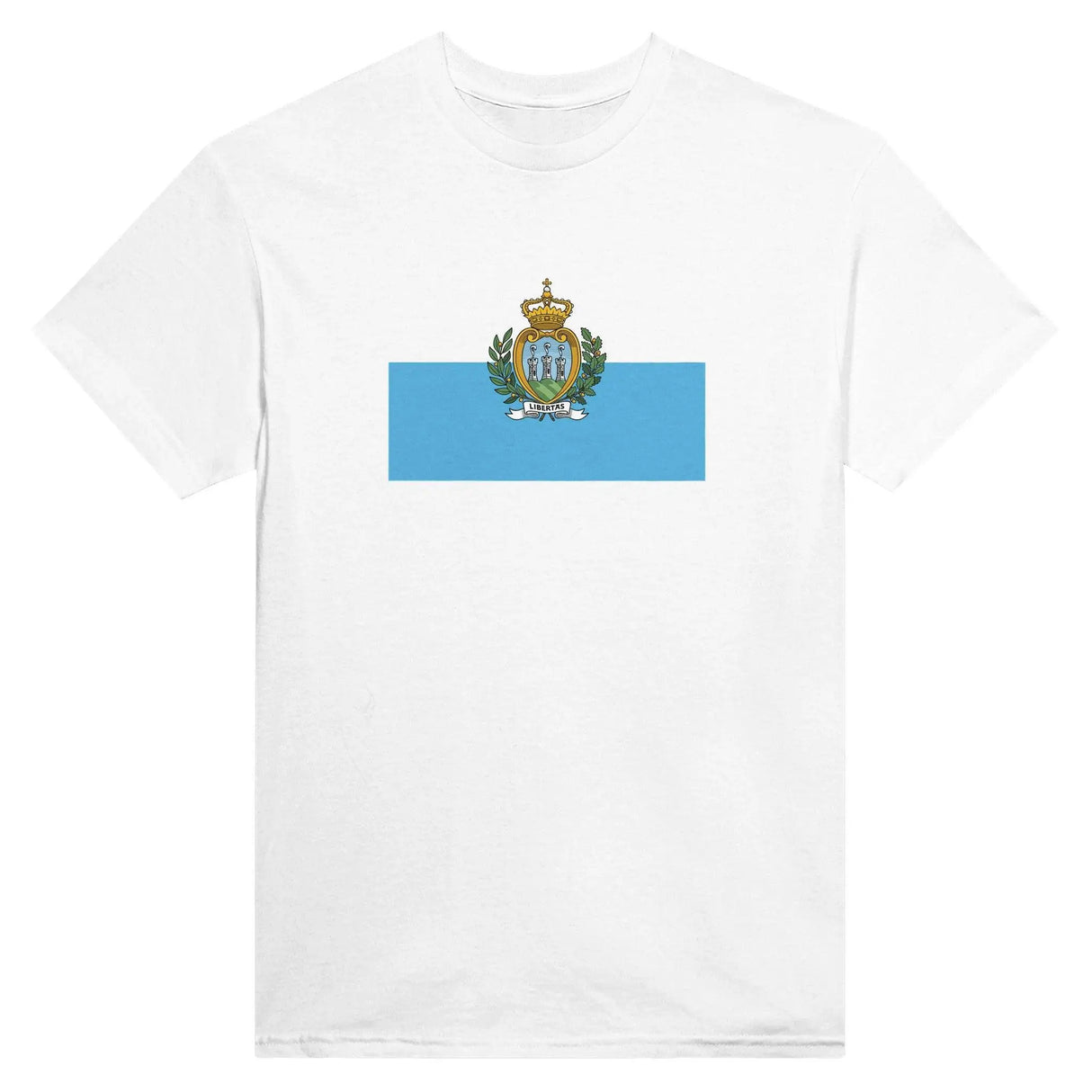 T-shirt drapeau saint-marin brodé en coton mélangé