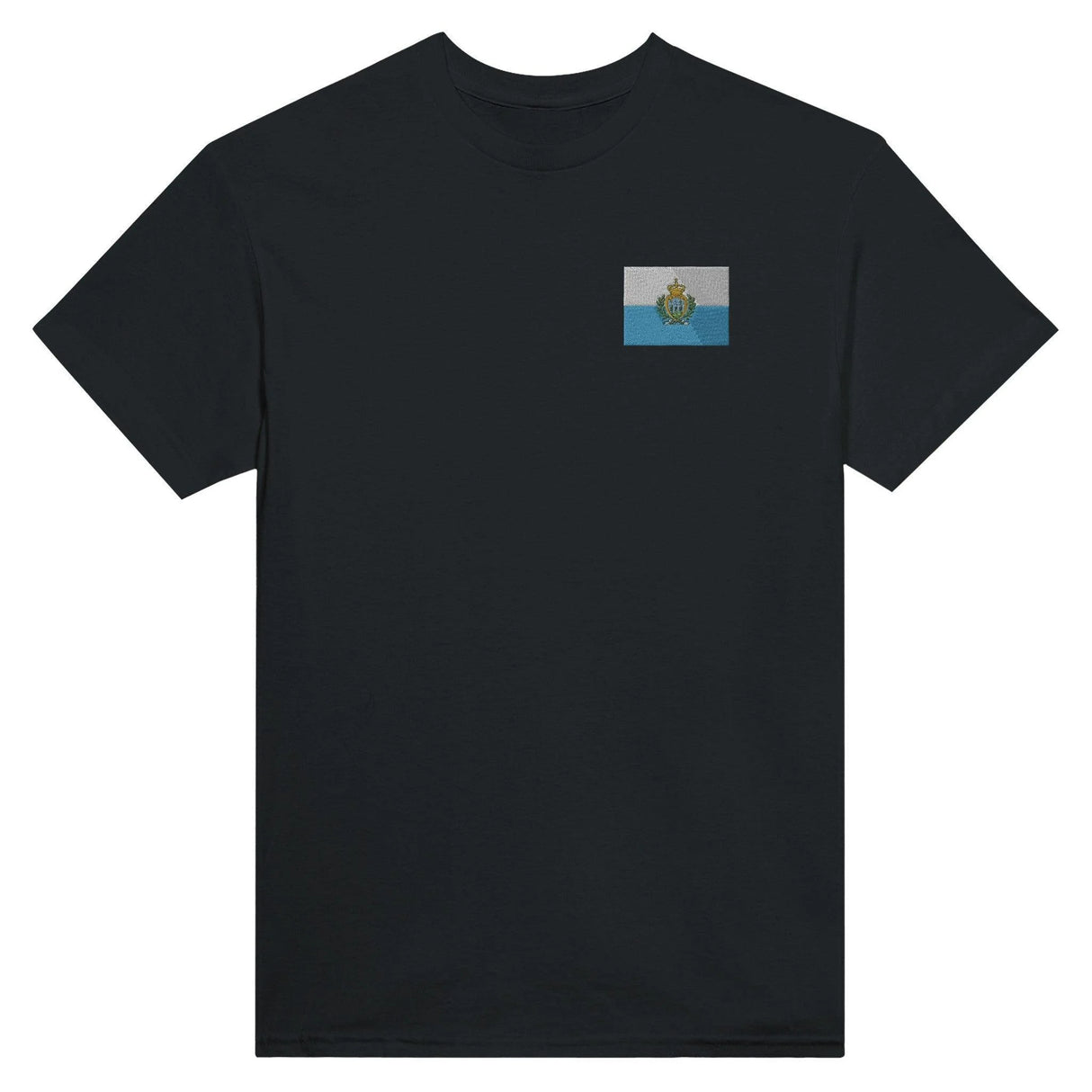 T-shirt drapeau saint-marin broderie couleur coton épais