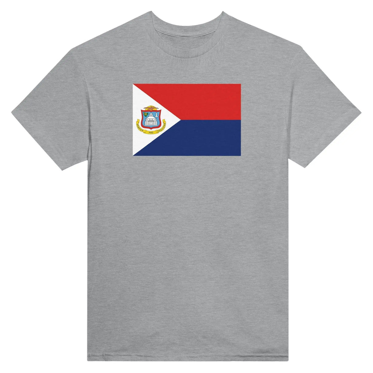 T-shirt drapeau saint-martin brodé en coton mélangé