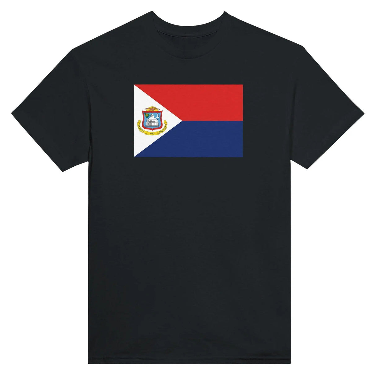T-shirt drapeau saint-martin brodé en coton mélangé