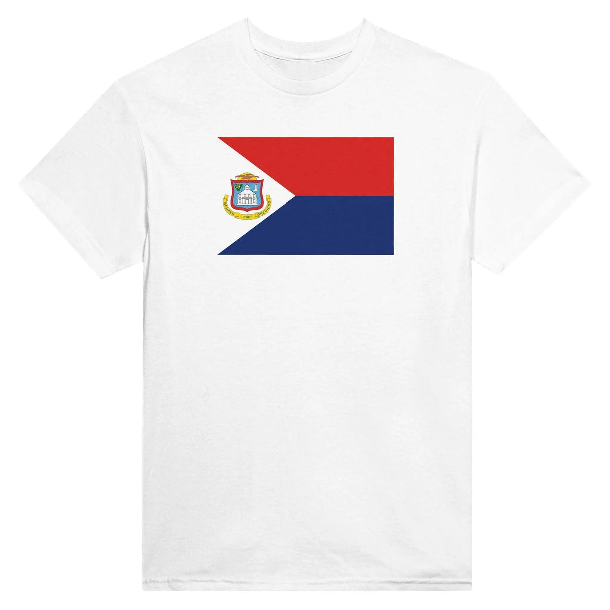 T-shirt drapeau saint-martin brodé en coton mélangé