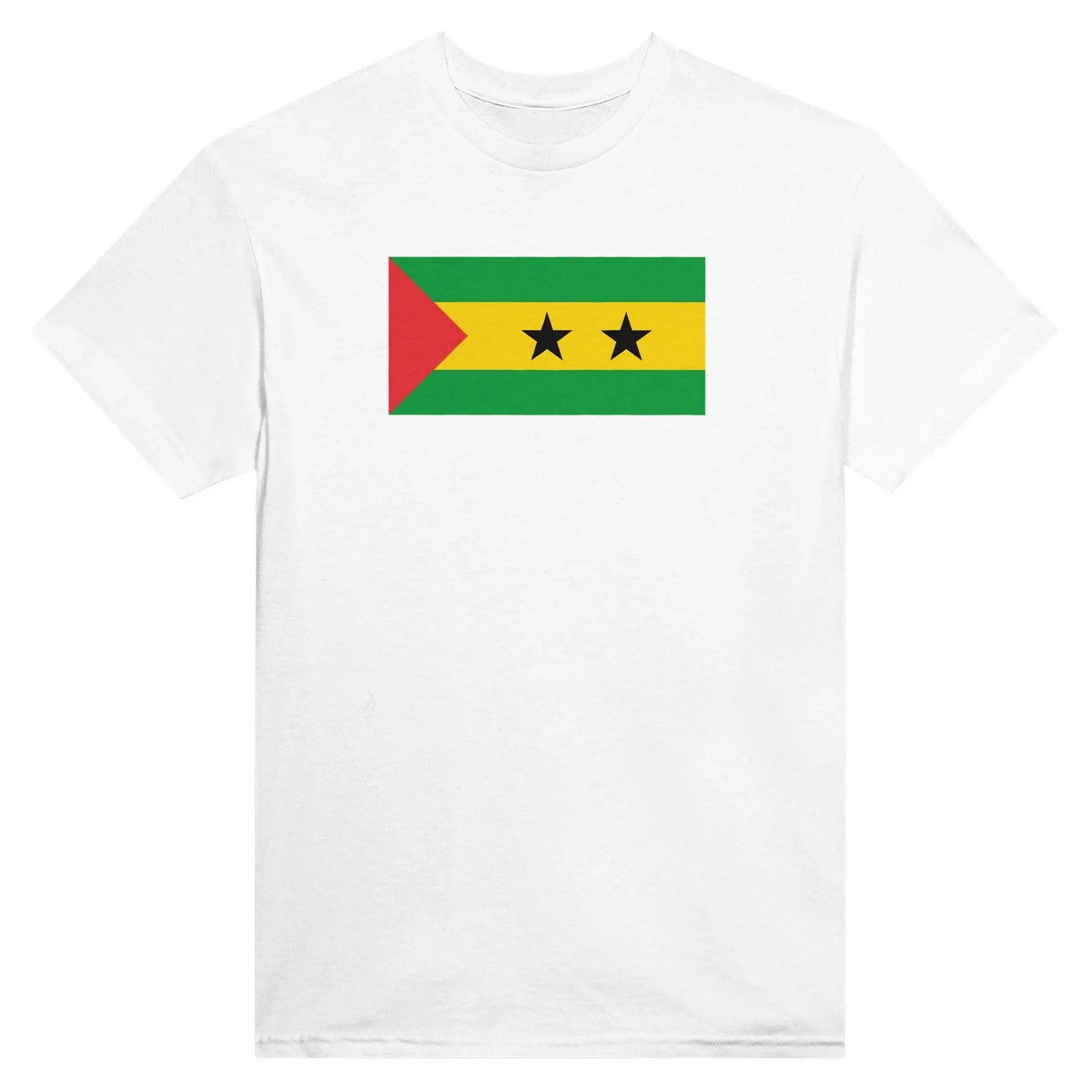 T-shirt drapeau sao tomé-et-principe brodé coton mélangé