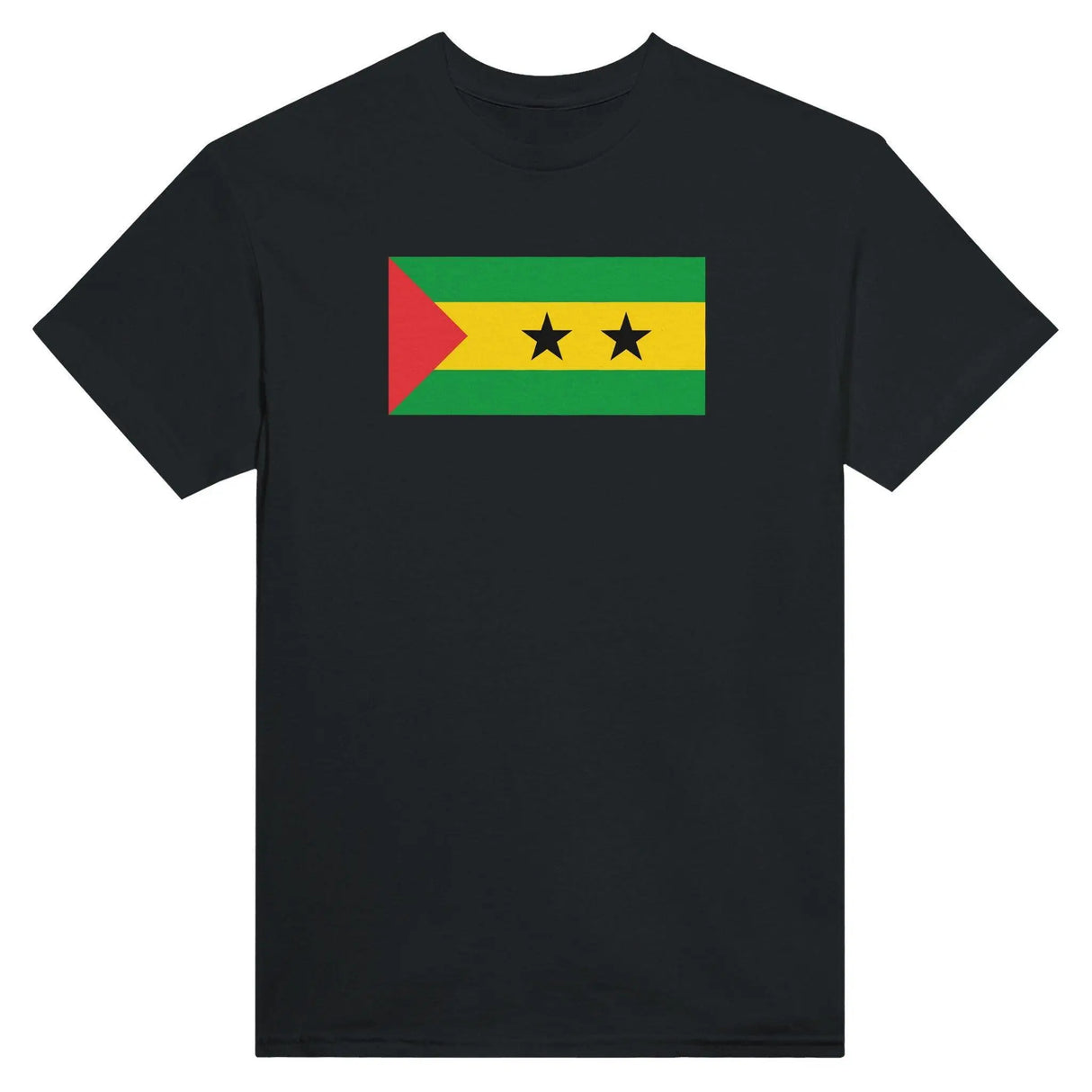 T-shirt drapeau sao tomé-et-principe brodé coton mélangé