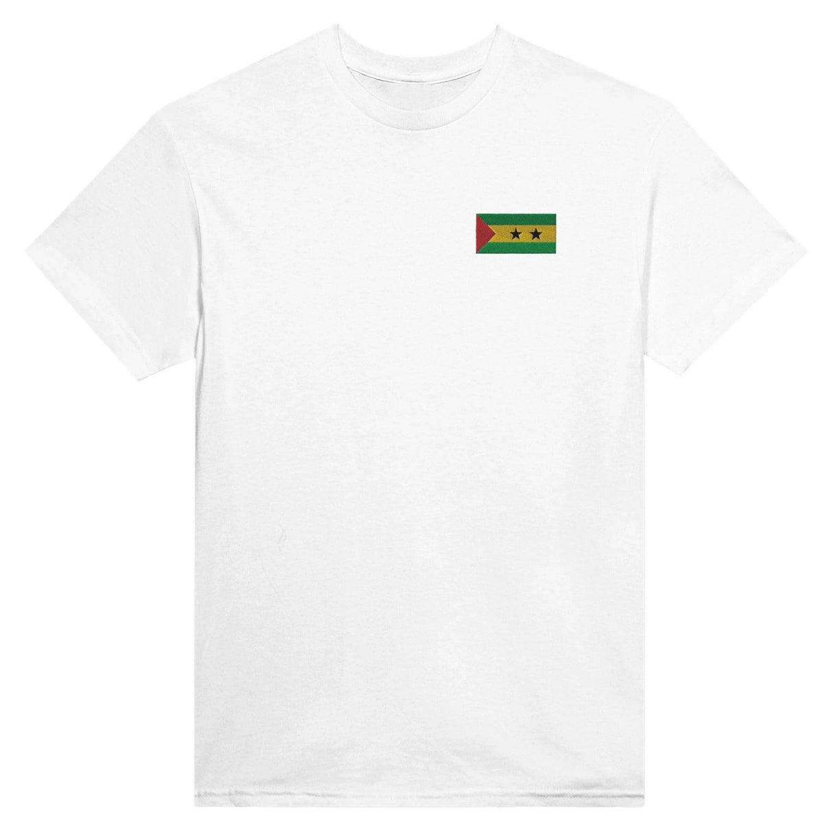 T-shirt drapeau sao tomé-et-principe broderie coton mélangé