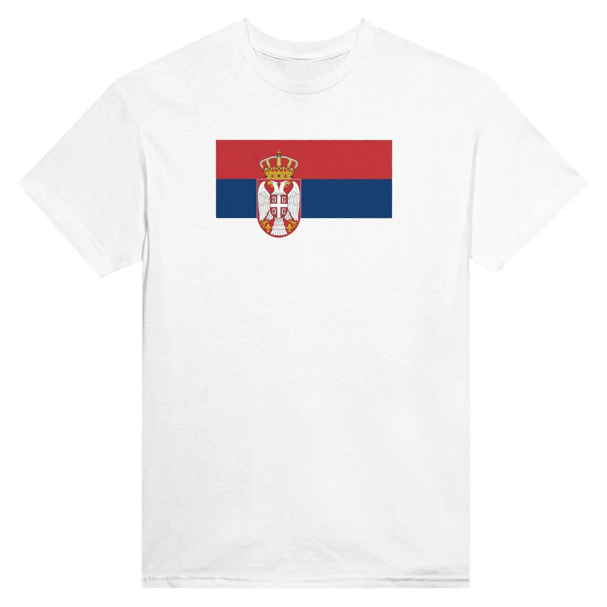 T-shirt drapeau serbie brodé en coton mélangé élégant