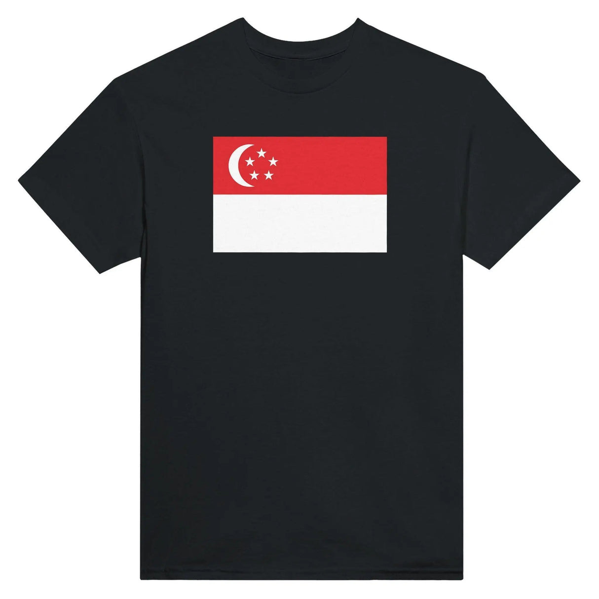 T-shirt drapeau singapour coton mélangé brodé