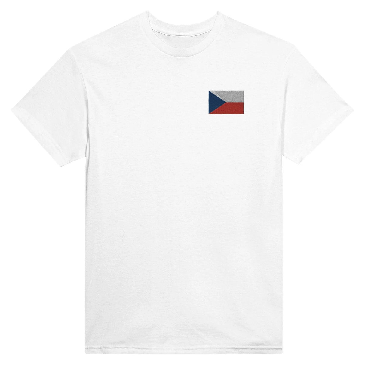 T-shirt drapeau tchéquie broderie couleur coton épais