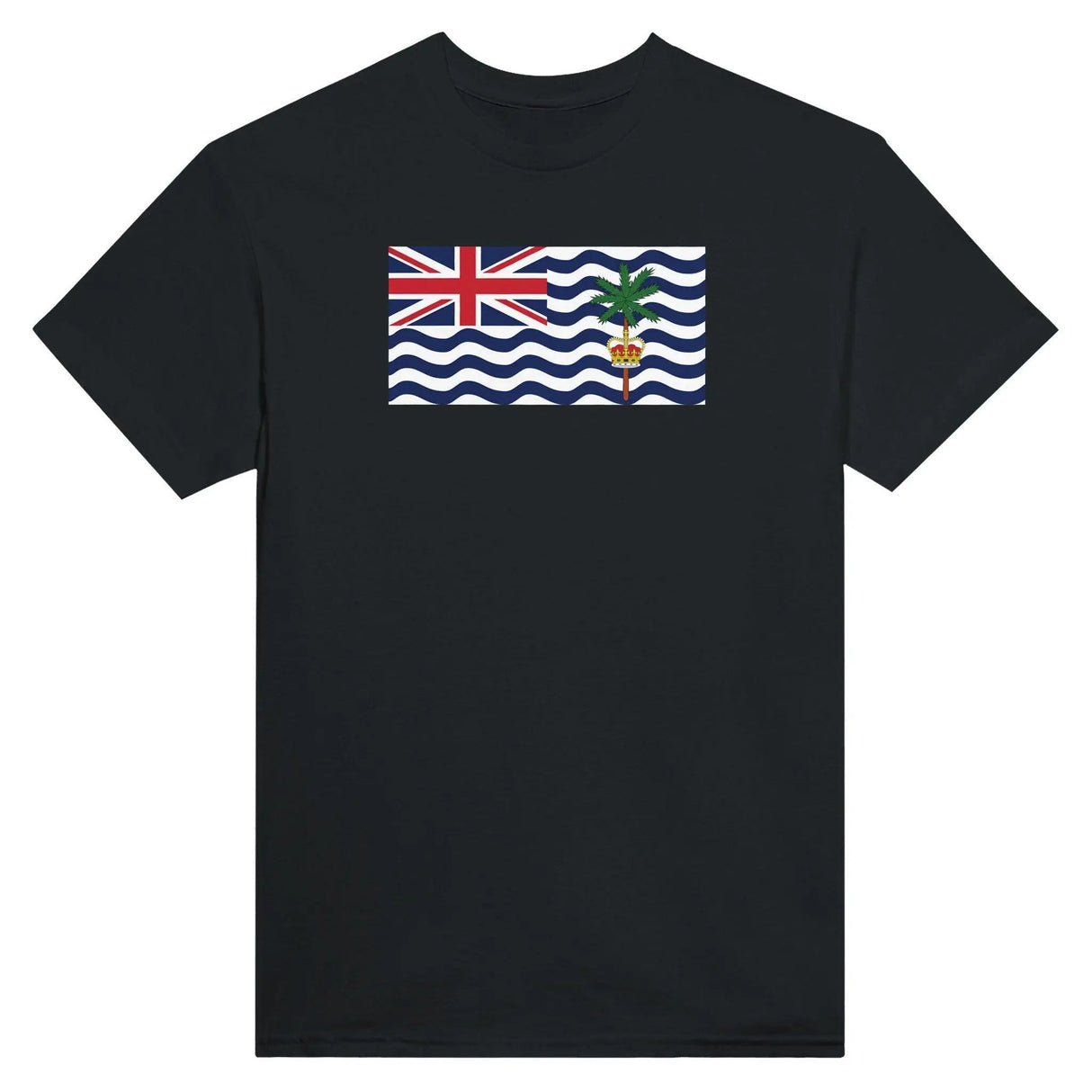T-shirt drapeau territoire britannique coton mélangé brodé