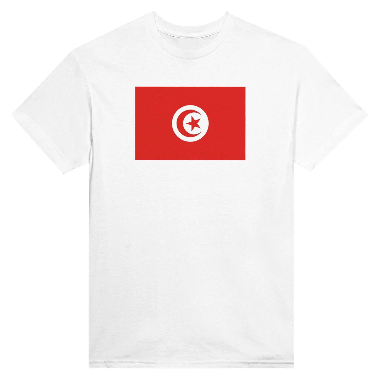 T-shirt drapeau tunisie brodé coton mélangé rouge