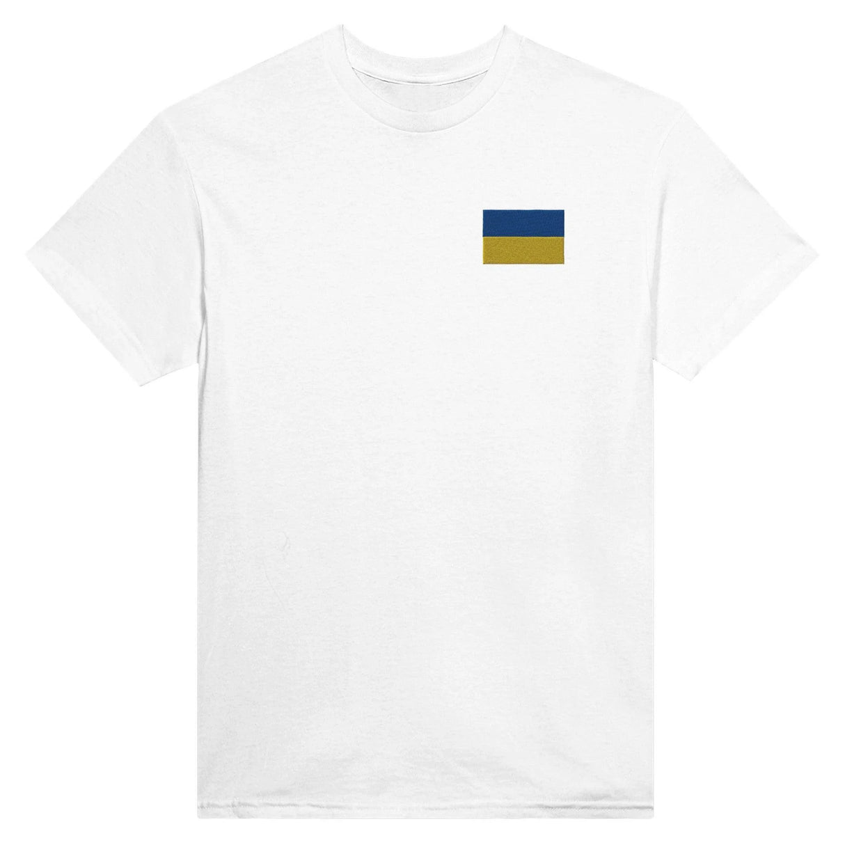 T-shirt drapeau ukraine coton mélangé broderie couleur