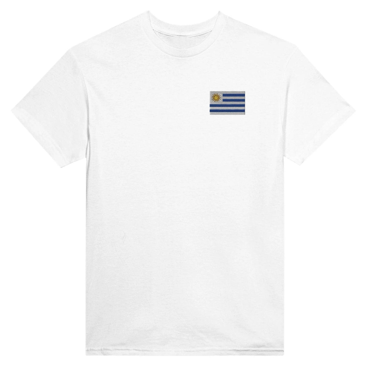 T-shirt drapeau uruguay broderie couleur coton mélangé