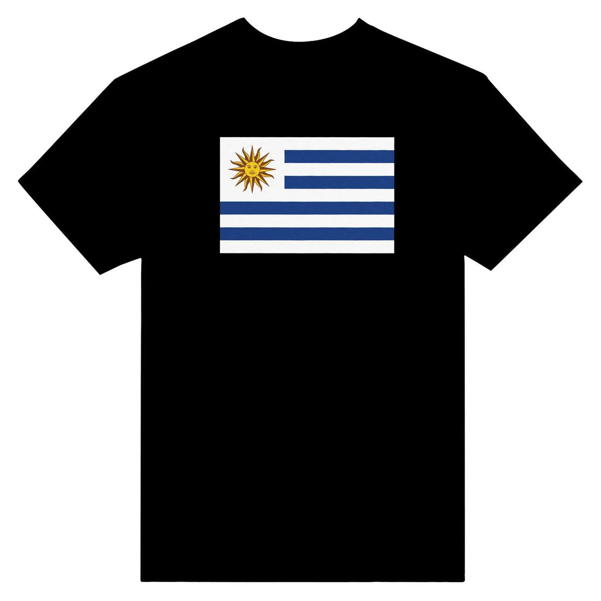 T-shirt drapeau uruguay coton épais brodé manches longues