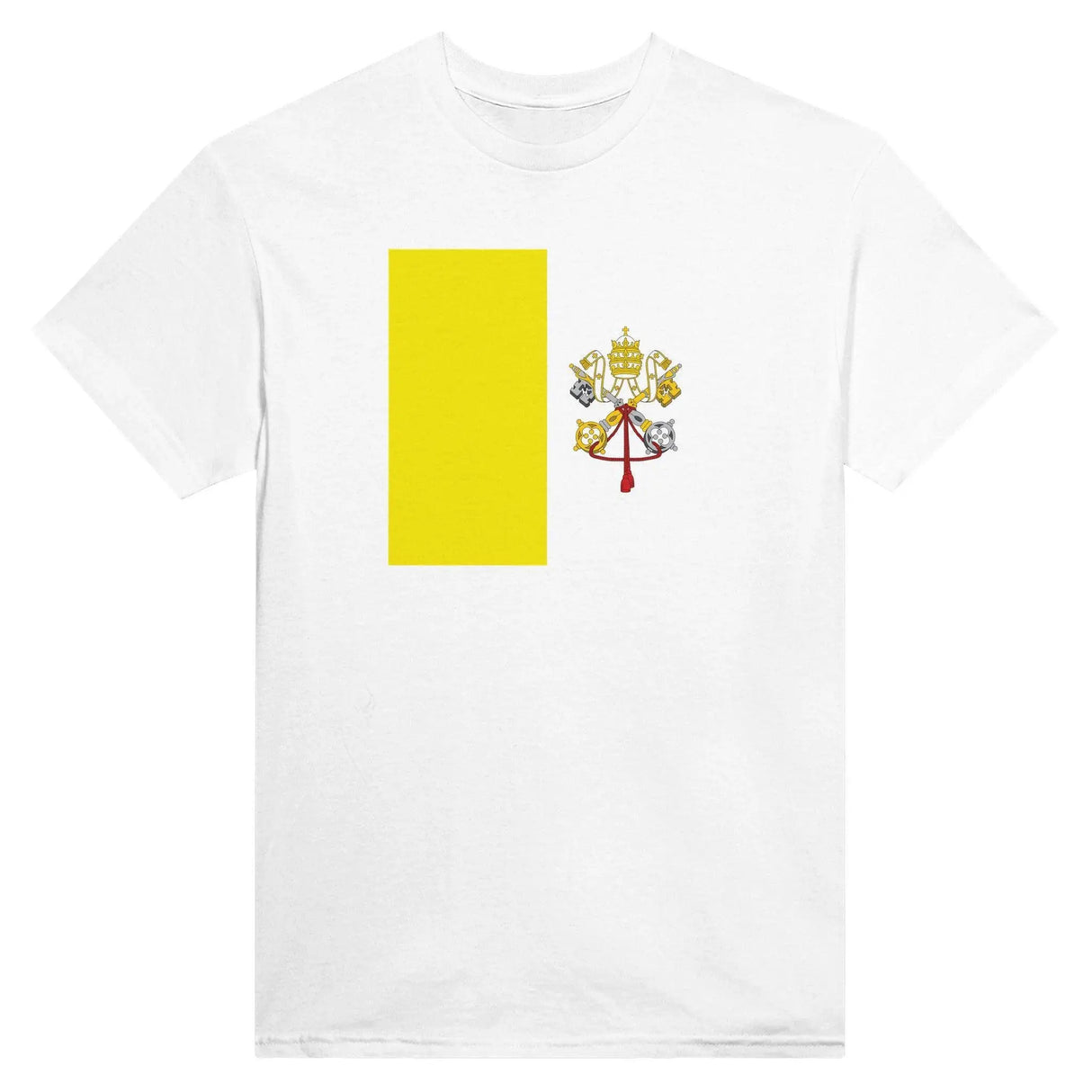 T-shirt drapeau vatican brodé en coton mélangé