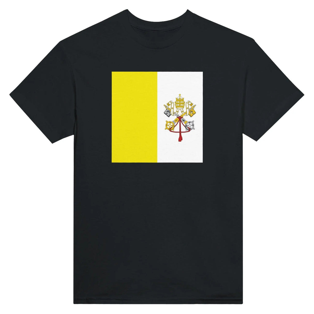 T-shirt drapeau vatican brodé en coton mélangé