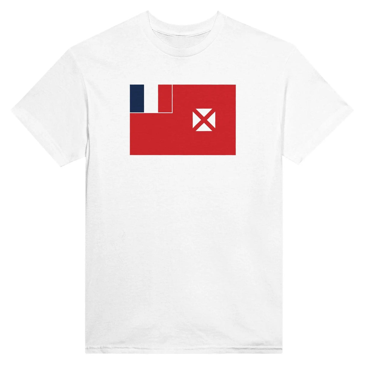 T-shirt drapeau wallis-et-futuna brodé coton mélangé
