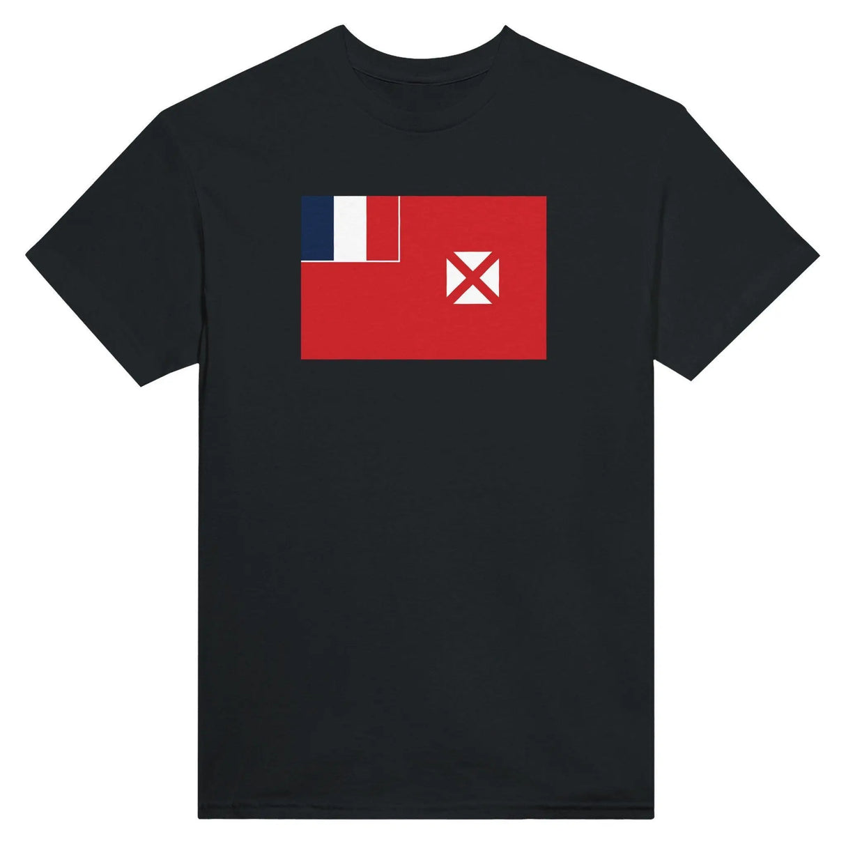 T-shirt drapeau wallis-et-futuna brodé coton mélangé